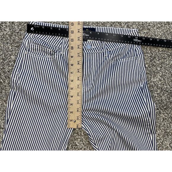 Indigo Rein Jeans Womens Size 9 Blue White Stripe Casual Flare Bell Bottom Pants - Picture 6 of 8